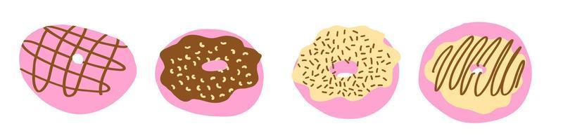 Donuts im Cartoon-Stil. Vektor-Illustration isoliert auf weißem Hintergrund. vektor