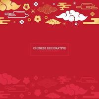 chinesischer dekorativer Hintergrund für Neujahrsgrußkarte vektor