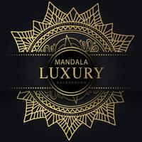 Luxus-Mandala golden mit schwarzem Hintergrund elegantes Design für Jubiläumseinladung Henna vektor