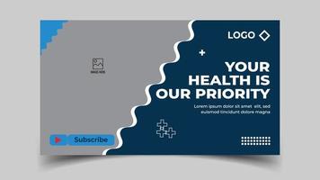 medizinische gesundheitsdienste bieten oder weltgesundheitstag youtube thumbnail und webbanner-vorlage vektor