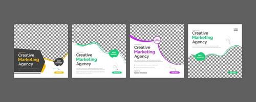 Banner-Design für kreative Marketingagenturen. Social-Media-Beitragsvorlage. quadratische Größe. vektor