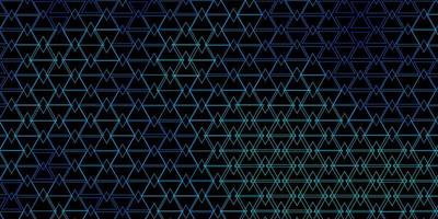 mörkblå vektormönster med linjer, trianglar. vektor