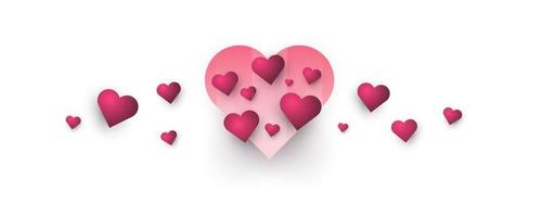 söt rosa hjärta ballonger illustration isolerat på transparent bakgrund. hjärtans dag dekoration element vektor