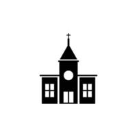 kyrka byggnad logotyp design vektor