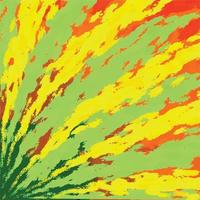 grüner, gelber und orangefarbener Grunge-Pinselstrich strukturierter Vektorhintergrund isoliert auf quadratischer Vorlage für Social-Media-Posts, Poster, Broschüren, Papier- und Textil- oder Schaldrucke. vektor