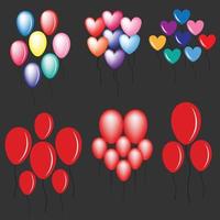 Luftballons-Design-Elemente-Set vektor