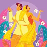 Lycklig indisk par i äktenskap vektor