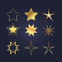 Set aus goldenen Sternensymbol, Symbol, abstraktes Sternformen-Vektordesign, Premium-Stern, der in Vorlagen mit verschiedenen Formen verwendet wird, Sterndesign vektor