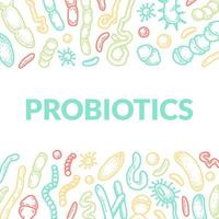probiotika handgezeichnetes verpackungsdesign. wissenschaftliche vektorillustration im skizzenstil vektor