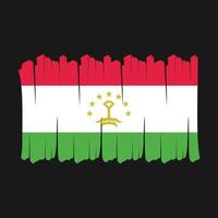tadschikistan-flaggenpinsel vektor