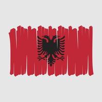 Albanien Flaggenpinsel vektor