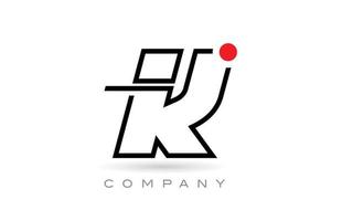 einfaches k-Alphabet-Buchstaben-Logo-Icon-Design mit Linie und rotem Punkt. kreative Vorlage für Unternehmen und Unternehmen vektor