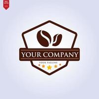 Bohnen und Kaffeetasse Logo Vorlage Vektor Icon Design kostenloser Vektor