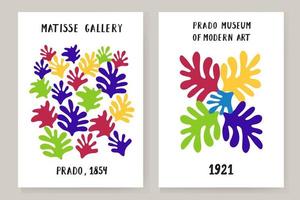 ein abstrakter Satz von Matisse-Postern, die ein abstraktes Gesicht und geometrische Formen darstellen. ästhetische zeitgenössische Kunst, Illustration, Vektor, Poster, Postkarte. vektor