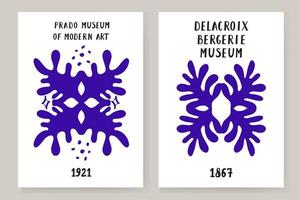 ein abstrakter Satz von Matisse-Postern, die ein abstraktes Gesicht und geometrische Formen darstellen. ästhetische zeitgenössische Kunst, Illustration, Vektor, Poster, Postkarte. vektor