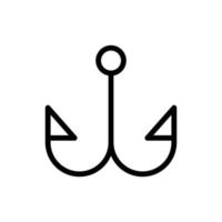 fiske krok ikon linje isolerat på vit bakgrund. svart platt tunn ikon på modern översikt stil. linjär symbol och redigerbar stroke. enkel och pixel perfekt stroke vektor illustration