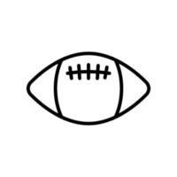 Rugby-Ball-Symbollinie isoliert auf weißem Hintergrund. schwarzes, flaches, dünnes Symbol im modernen Umrissstil. Lineares Symbol und bearbeitbarer Strich. einfache und pixelgenaue strichvektorillustration vektor