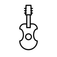 gitarr ikon linje isolerat på vit bakgrund. svart platt tunn ikon på modern översikt stil. linjär symbol och redigerbar stroke. enkel och pixel perfekt stroke vektor illustration