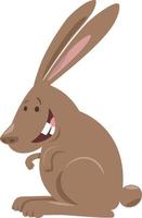 glücklicher kaninchen- oder hasenkarikaturtiercharakter vektor