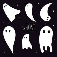 6 Halloween-Geister vektor