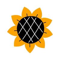 Sonnenblume. handgezeichnete Skizzensymbol. isolierte Vektorillustration im Doodle-Linienstil. vektor