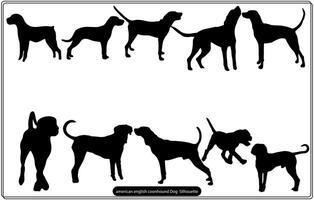 amerikan engelsk coonhound hund silhuett fri vektor