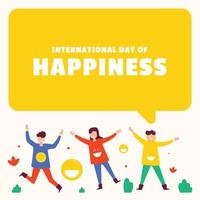 platt internationell dag av lycka illustration bakgrund vektor