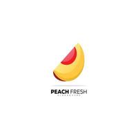 persika frukt färsk design mall illustration ikon vektor