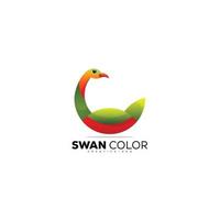 schwan bunte logo design farbverlauf vorlage illustration vektor