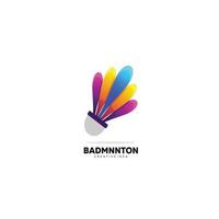 badminton färgrik logotyp design mall vektor