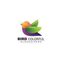 färgrik fågel design djur- logotyp mall vektor