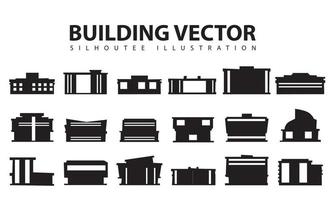 satz stadtsilhouette im flachen stil. moderne Stadtlandschaft. Vektor-Illustration. wolkenkratzer der stadt, die büroskyline auf weißem hintergrund bauen vektor