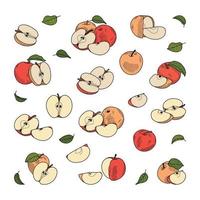 Reihe von Äpfeln. Vektor-Illustration. vektor