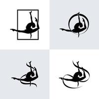 uppsättning av gymnastik logotyp design mallar vektor