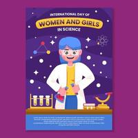 Poster zum internationalen Tag der Frauen und Mädchen in der Wissenschaft vektor