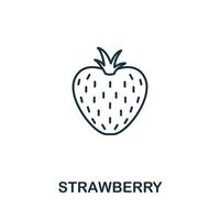 Erdbeersymbol aus der Obstsammlung. einfaches Linienelement Erdbeersymbol für Vorlagen, Webdesign und Infografiken vektor