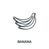 Bananensymbol aus der Obstsammlung. einfaches Linienelement-Bananensymbol für Vorlagen, Webdesign und Infografiken vektor