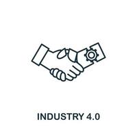 industri 4.0 ikon. enkel linje element industri 4.0 symbol för mallar, webb design och infographics vektor