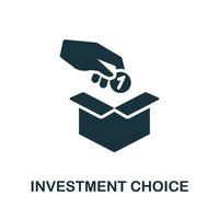 Symbol für die Investitionsauswahl. einfaches element aus der investitionssammlung. Symbol für kreative Investitionsauswahl für Webdesign, Vorlagen, Infografiken und mehr vektor