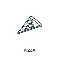 Pizza-Ikone aus der Fastfood-Sammlung. einfaches Linienelement-Pizzasymbol für Vorlagen, Webdesign und Infografiken vektor