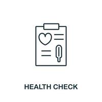 Gesundheitscheck-Symbol. einfaches Linienelement-Gesundheitsprüfsymbol für Vorlagen, Webdesign und Infografiken vektor