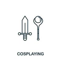 Cosplay-Ikone aus der Hobbysammlung. Einfaches Linienelement-Cosplay-Symbol für Vorlagen, Webdesign und Infografiken vektor