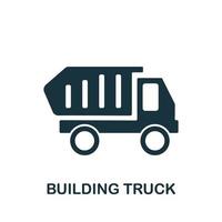 Bauwagen-Symbol aus der Industriesammlung. einfaches Linienbau-LKW-Symbol für Vorlagen, Webdesign und Infografiken vektor