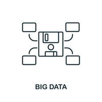 Big-Data-Symbol. kreatives einfaches symbol aus der fintech-sammlung. Line Big Data Icon für Vorlagen, Webdesign und Infografiken vektor