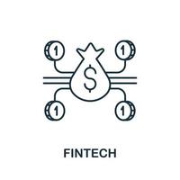 fintech ikon. linje element fintech symbol för mallar, webb design och infographics vektor