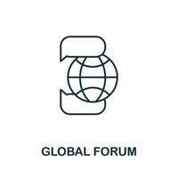 Globales Forum-Symbol aus der globalen Business-Sammlung. einfaches globales Forum-Symbol für Vorlagen, Webdesign und Infografiken vektor