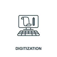 Digitalisierungssymbol aus der Industrie 4.0-Sammlung. einfaches Linienelement-Digitalisierungssymbol für Vorlagen, Webdesign und Infografiken vektor