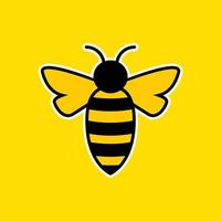 flache designvektorillustration der honigbiene. Biene-Symbol. Hummel-Logo vektor