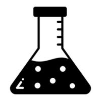 Reagenzglas mit Symbol für den Vektorstil des chemischen Experiments vektor