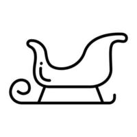 Schlittenvektor-Glyphen-Symbol isoliert auf weißem Hintergrund vektor